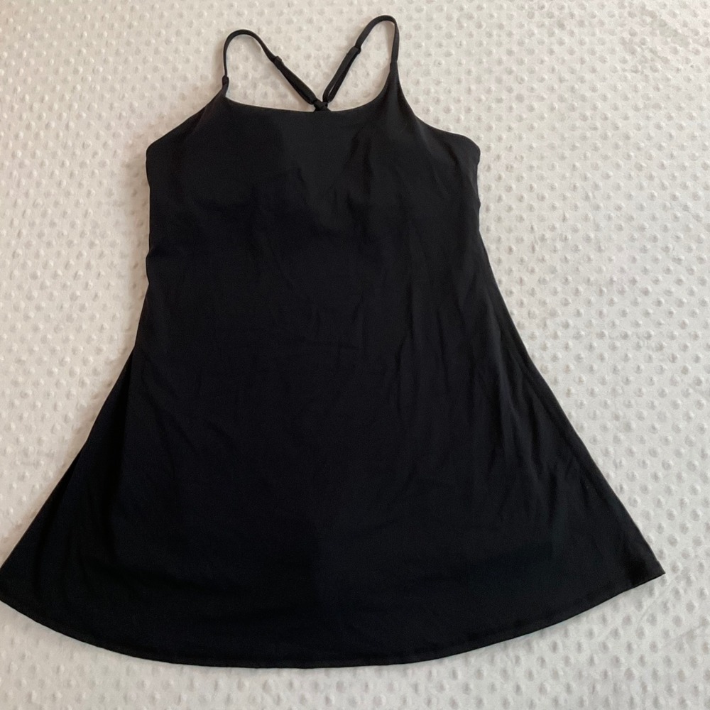 Athletic Dress XL Black Sleeveless Workout Exercise Crossback Built In Shorts